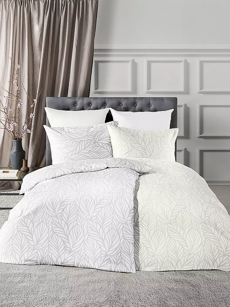 FLEURESSE | Biancheria da letto in damasco OPAL 70x90cm/140x200cm Bianco | Bianco