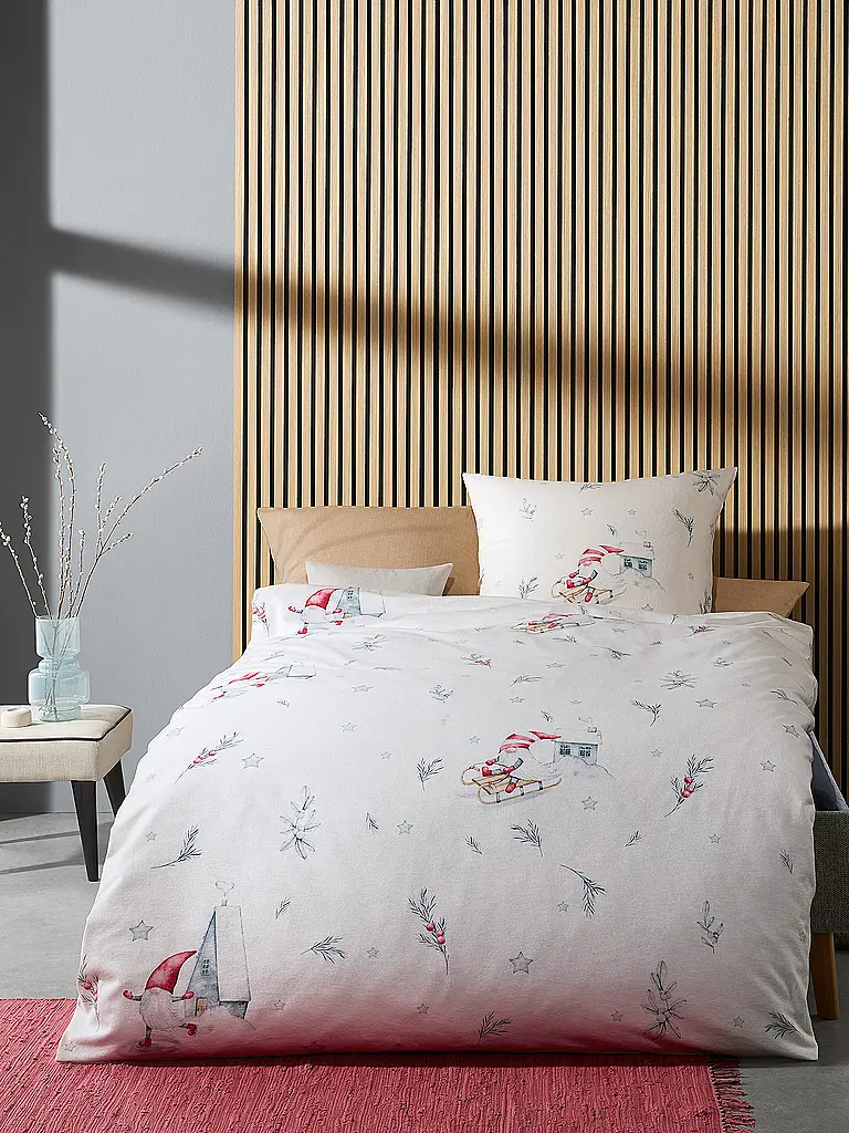 FLEURESSE | Biancheria da letto in flanella 70x90cm/140x200cm ASPEN Snow White | Crema