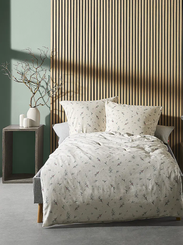 FLEURESSE | Biancheria da letto in flanella 70x90cm/140x200cm ASPEN Snow White | Crema
