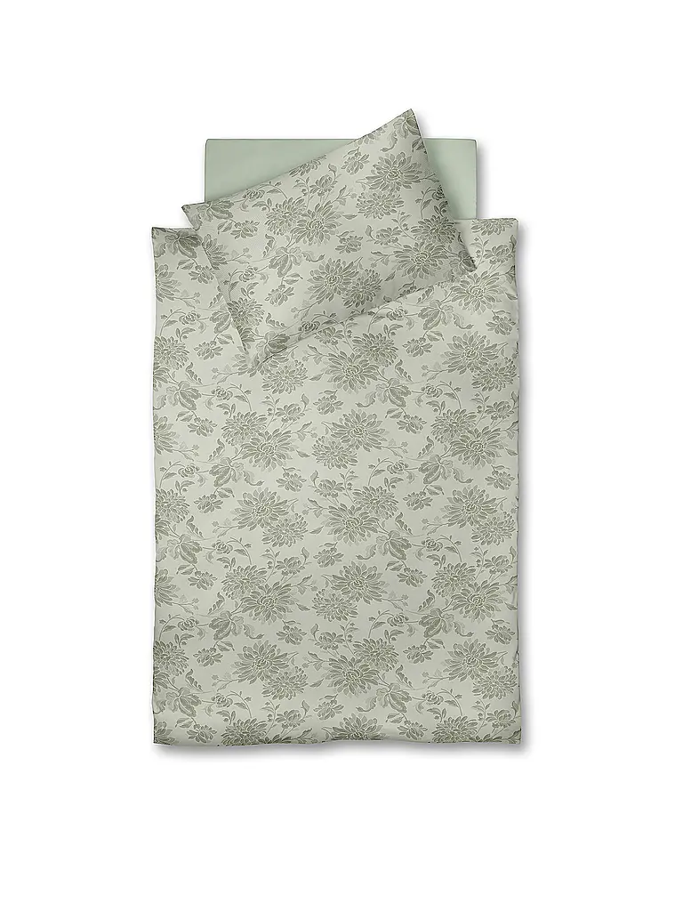 FLEURESSE | Biancheria da letto in flanella 70x90cm/140x200cm LECH JACQUARD Pino | Verde chiaro