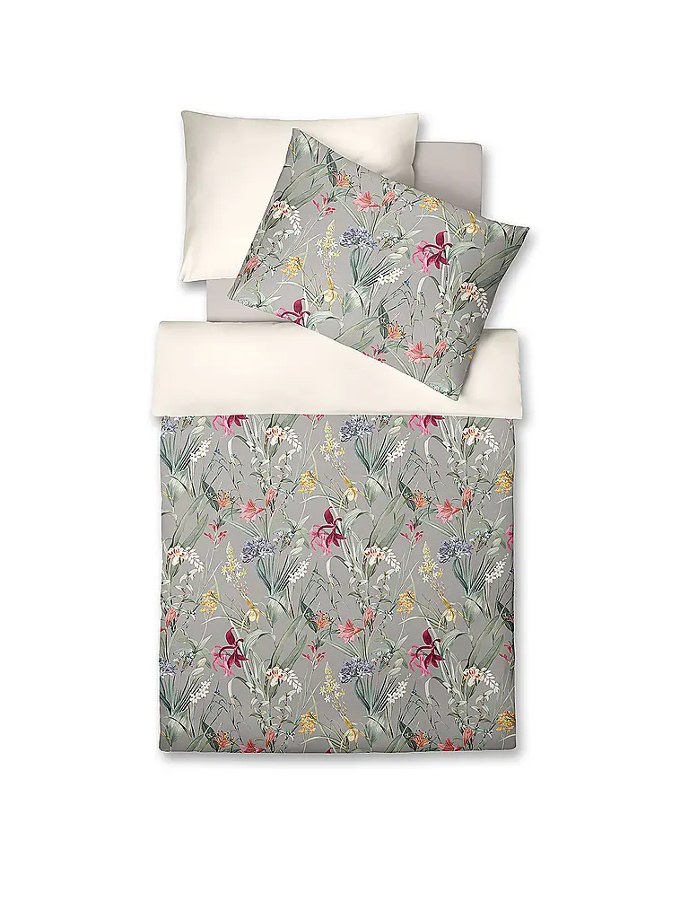 FLEURESSE | Biancheria da letto in jersey 70x90cm/140x200cm DIAMOND Silver | Grigio