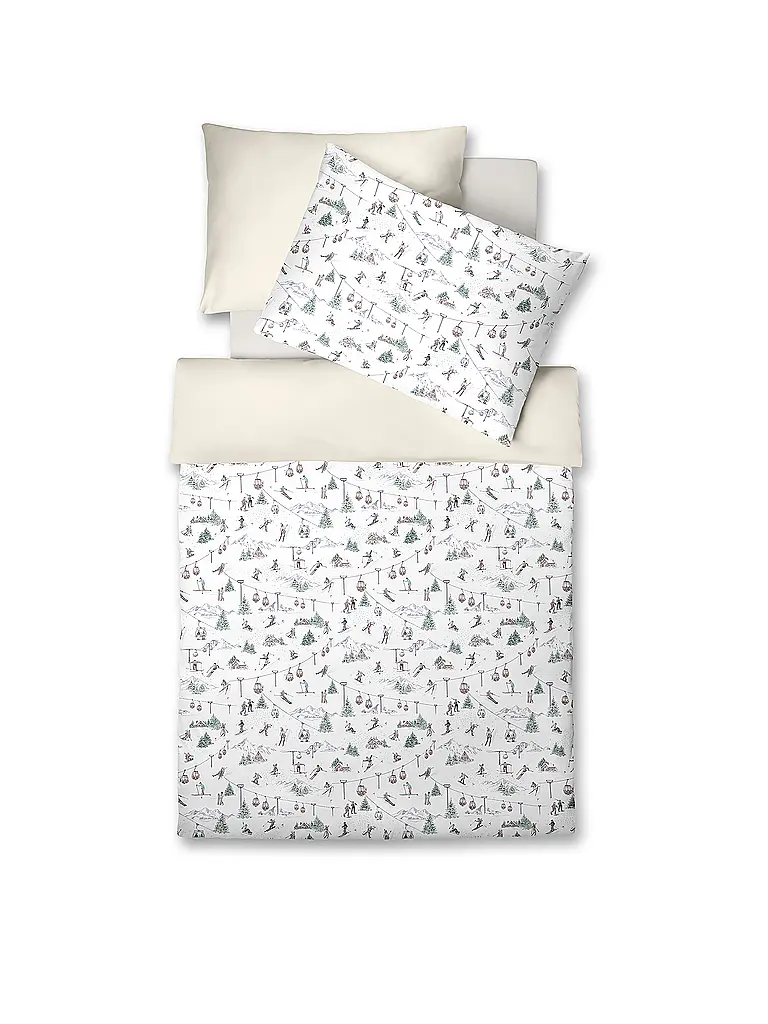 FLEURESSE | Biancheria da letto in jersey 70x90cm/140x200cm DIAMOND Snow White | Crema
