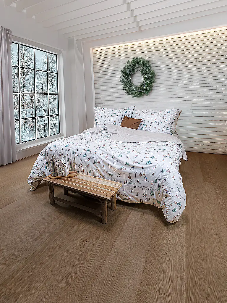 FLEURESSE | Biancheria da letto in jersey 70x90cm/140x200cm DIAMOND Snow White | Crema