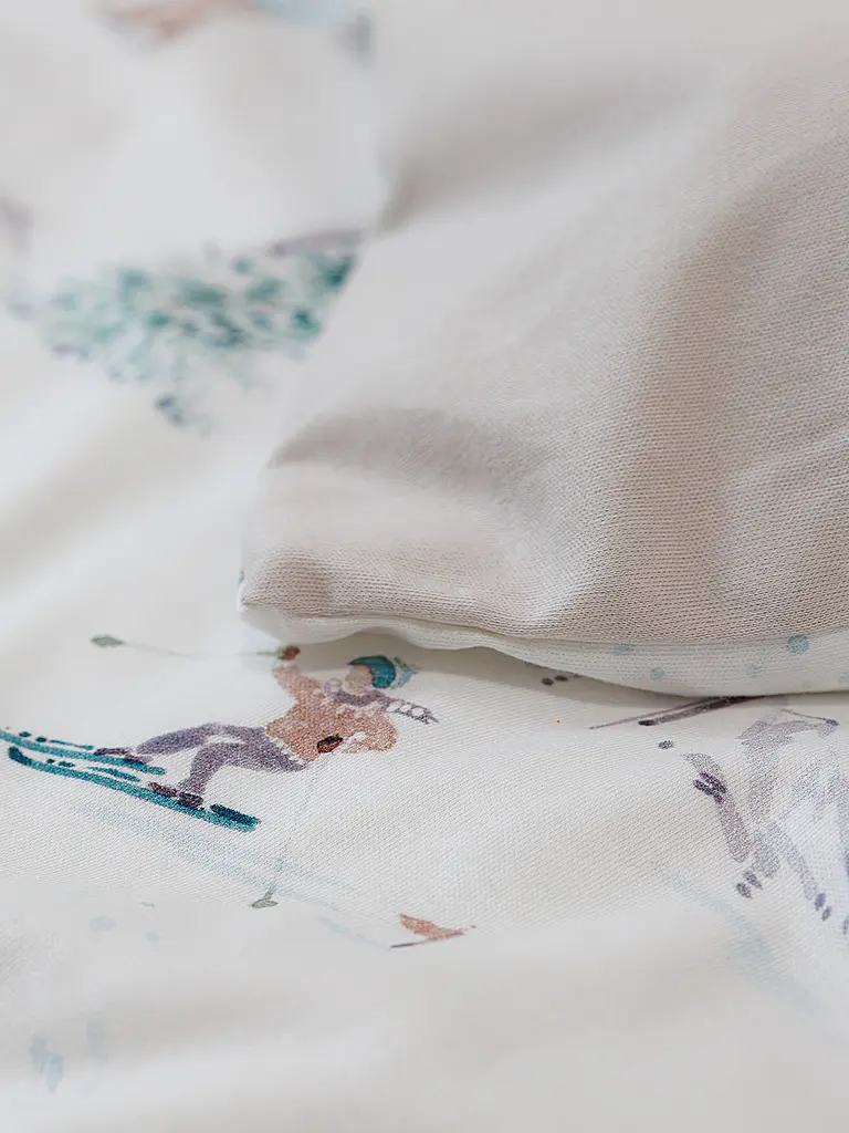 FLEURESSE | Biancheria da letto in jersey 70x90cm/140x200cm DIAMOND Snow White | Crema