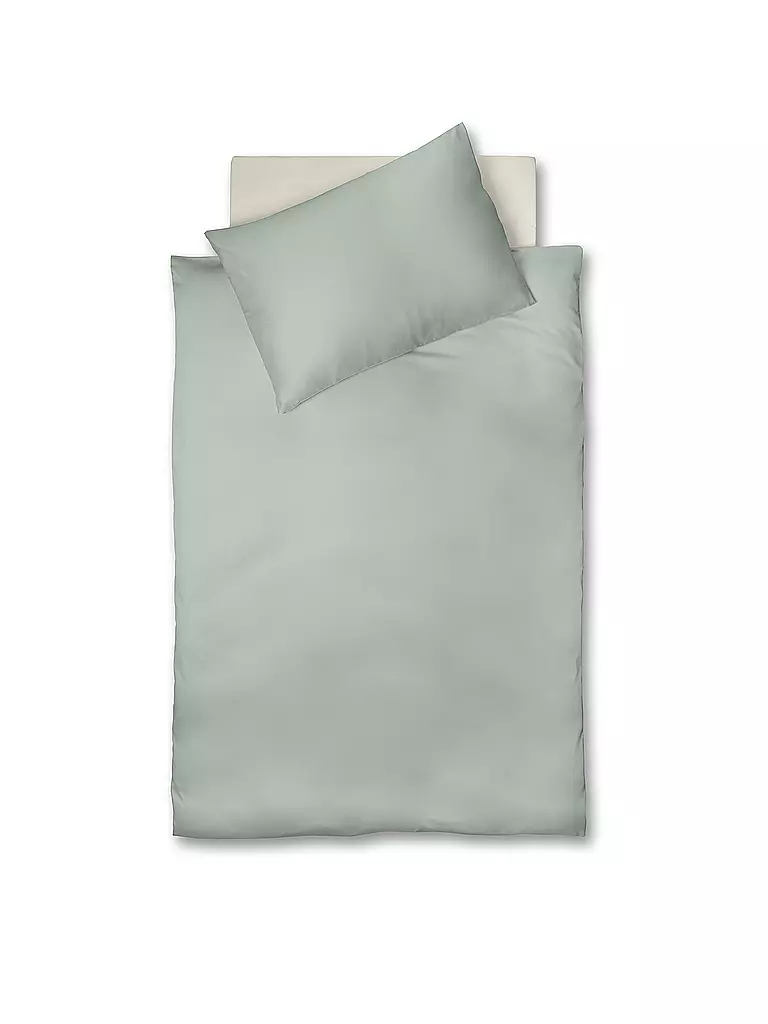 FLEURESSE | Biancheria da letto in jersey interlock 70x90 cm/140x200 cm Salvia | Verde chiaro