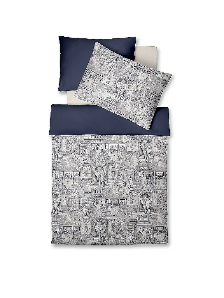 FLEURESSE | Biancheria da letto in raso 70x90cm/140x200cm BED ART Indigo | Blu scuro