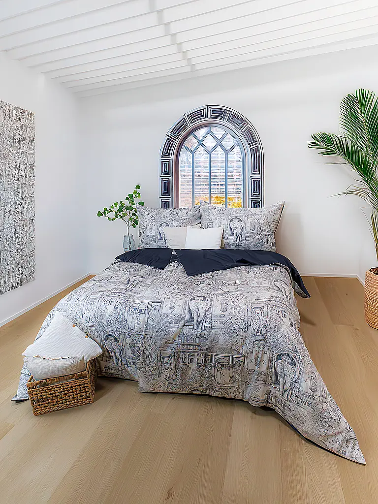 FLEURESSE | Biancheria da letto in raso 70x90cm/140x200cm BED ART Indigo | Blu scuro