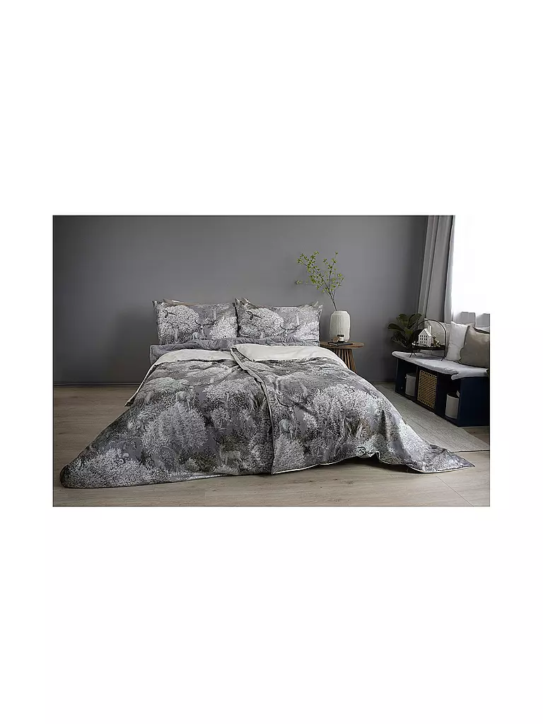 FLEURESSE | Biancheria da letto in raso 70x90cm/140x200cm BED ART Stone | Grigio
