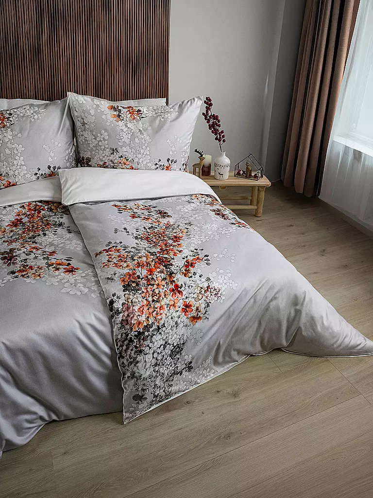 FLEURESSE | Biancheria da letto in raso 70x90cm/140x200cm BED ART Stone | Grigio chiaro