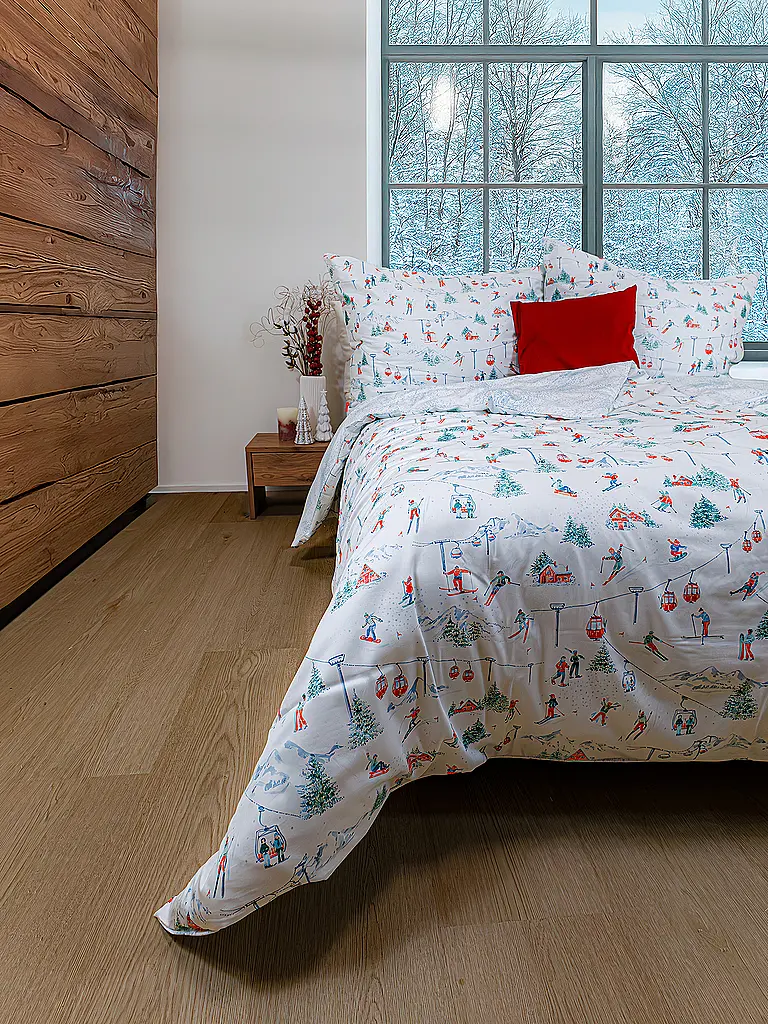 FLEURESSE | Biancheria da letto in raso 70x90cm/140x200cm BED ART WINTERSPEZIAL Snow White | Crema