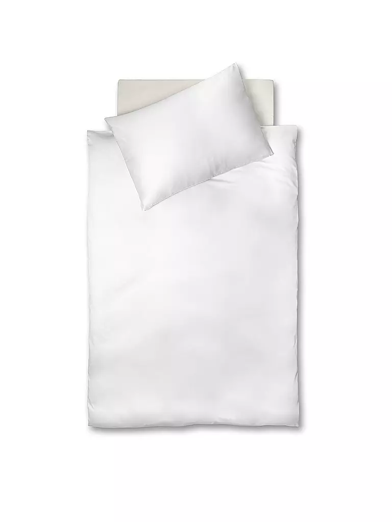 FLEURESSE | Biancheria da letto in raso 70x90cm/140x200cm Bianco Royal | Bianco