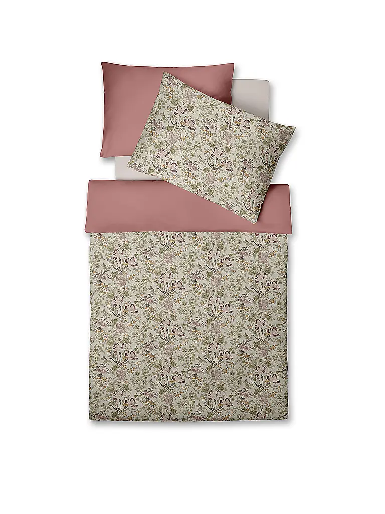 FLEURESSE | Biancheria da letto in raso 70x90cm/140x200cm MODERN GARDEN B Misty Rose | Bacca