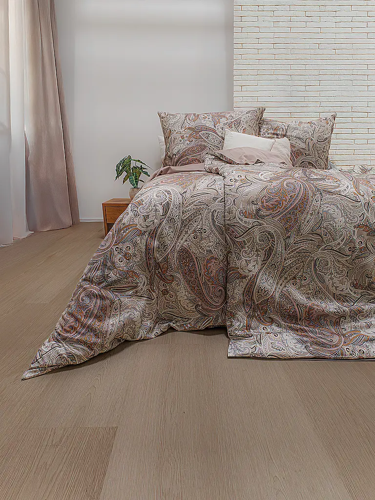 FLEURESSE | Biancheria da letto in raso 70x90cm/140x200cm STOCKHOLM Taupe | Grigio