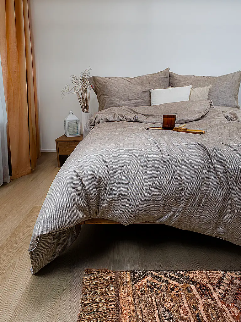 FLEURESSE | Biancheria da letto in raso 70x90cm/140x220cm MODERN LIFE B Sabbia | Cammello