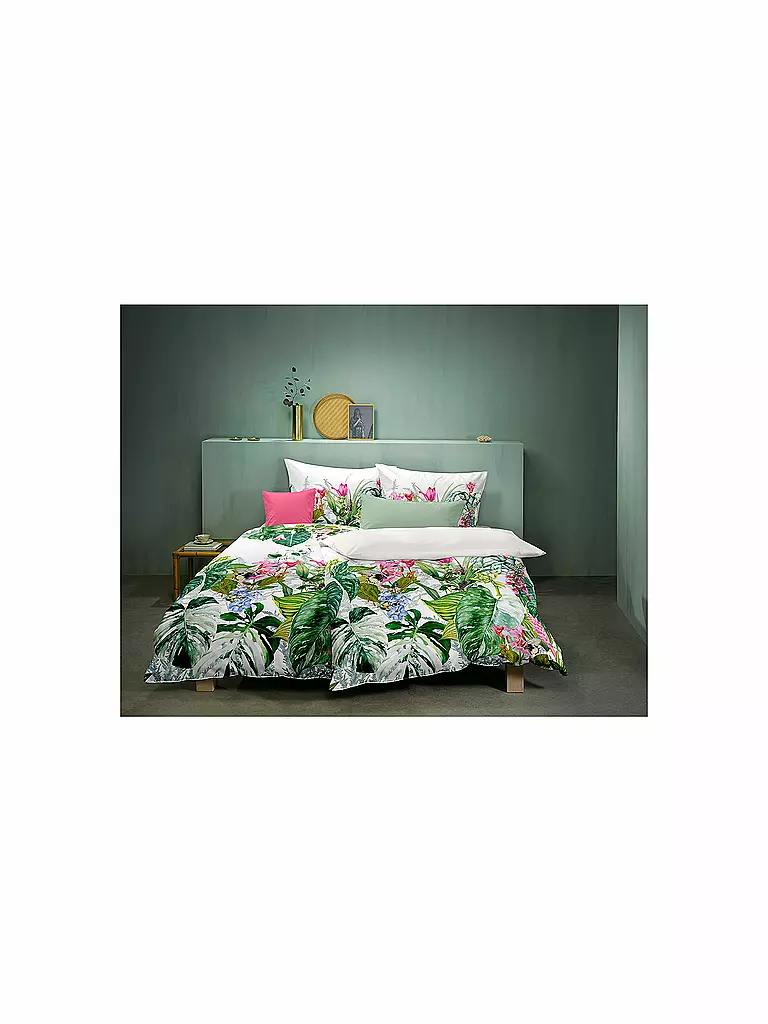 FLEURESSE | Biancheria da letto in raso BED ART 70x90cm/140x200cm Aqua | Bianco