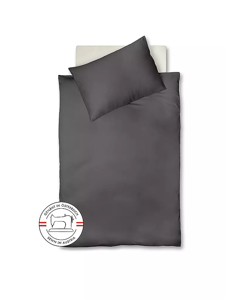 FLEURESSE | Biancheria da letto in raso Royal Uni 140x220cm Antracite | Grigio