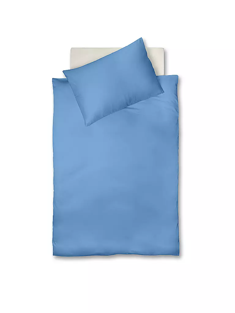 FLEURESSE | Biancheria da letto in raso ROYAL UNI 70x90cm / 140x200cm Blu | Blu chiaro