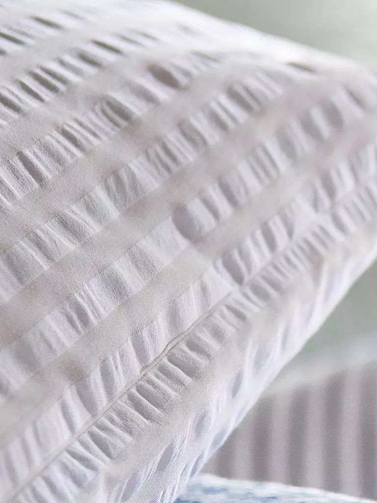 FLEURESSE | Biancheria da letto in seersucker RIO 70x90cm/140x200cm Bianco | Bianco
