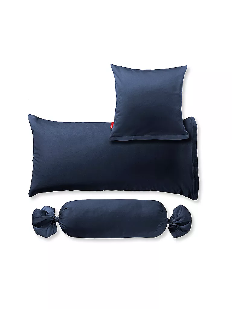 FLEURESSE | Satin Kissenbezug Royal Uni 2x 40x40cm Blu notte | Blu scuro