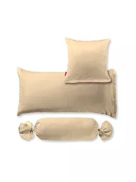 FLEURESSE | Satin Nackenrollenbezug Royal Uni 15x40cm Blau | Beige