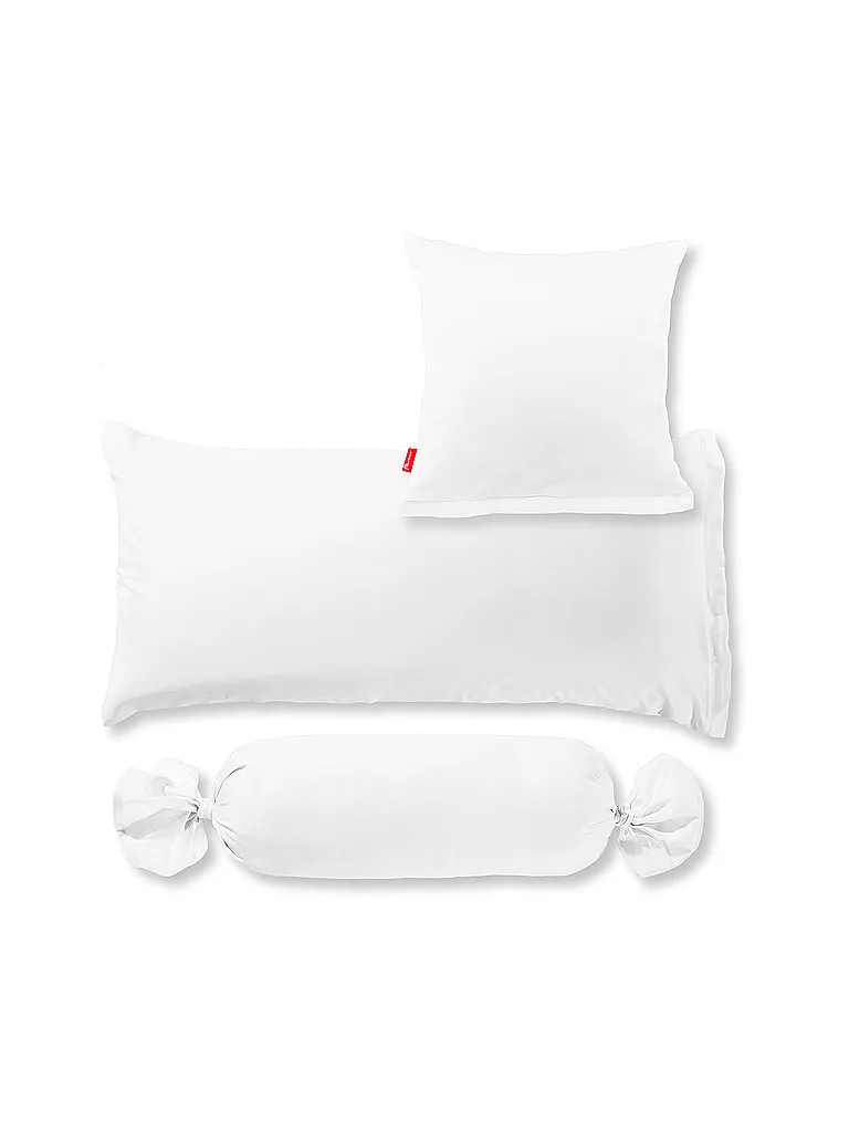 FLEURESSE | Satin Nackenrollenbezug Royal Uni 15x40cm Weiss | Bianco