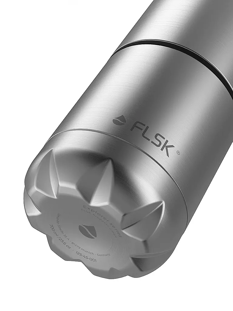 FLSK | Borraccia termica - Borraccia con tazza 0,7 l Stainless | Argento