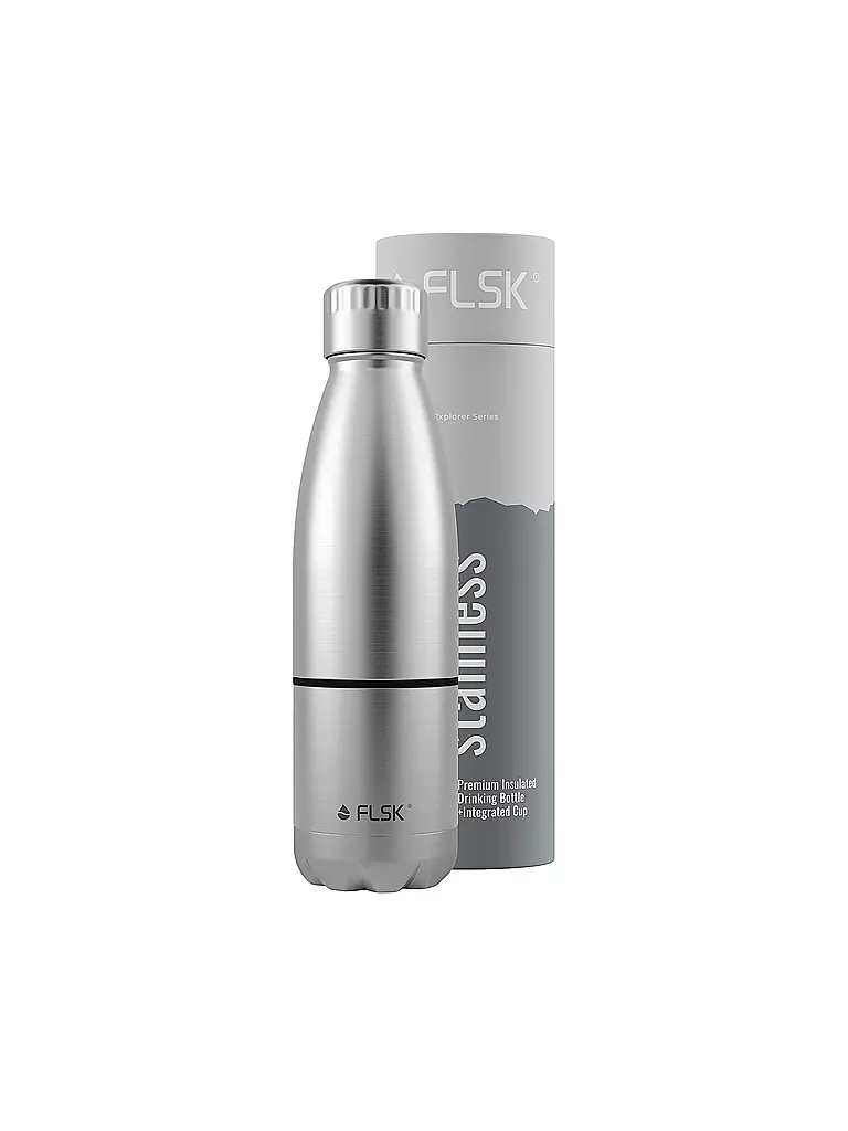 FLSK | Borraccia termica - Borraccia con tazza 0,7 l Stainless | Argento