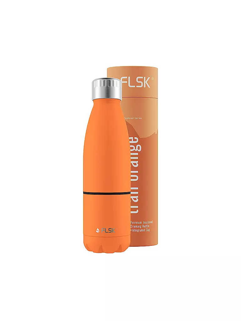 FLSK | Borraccia termica - Borraccia con tazza 0,7 l Trail-Arancione | 