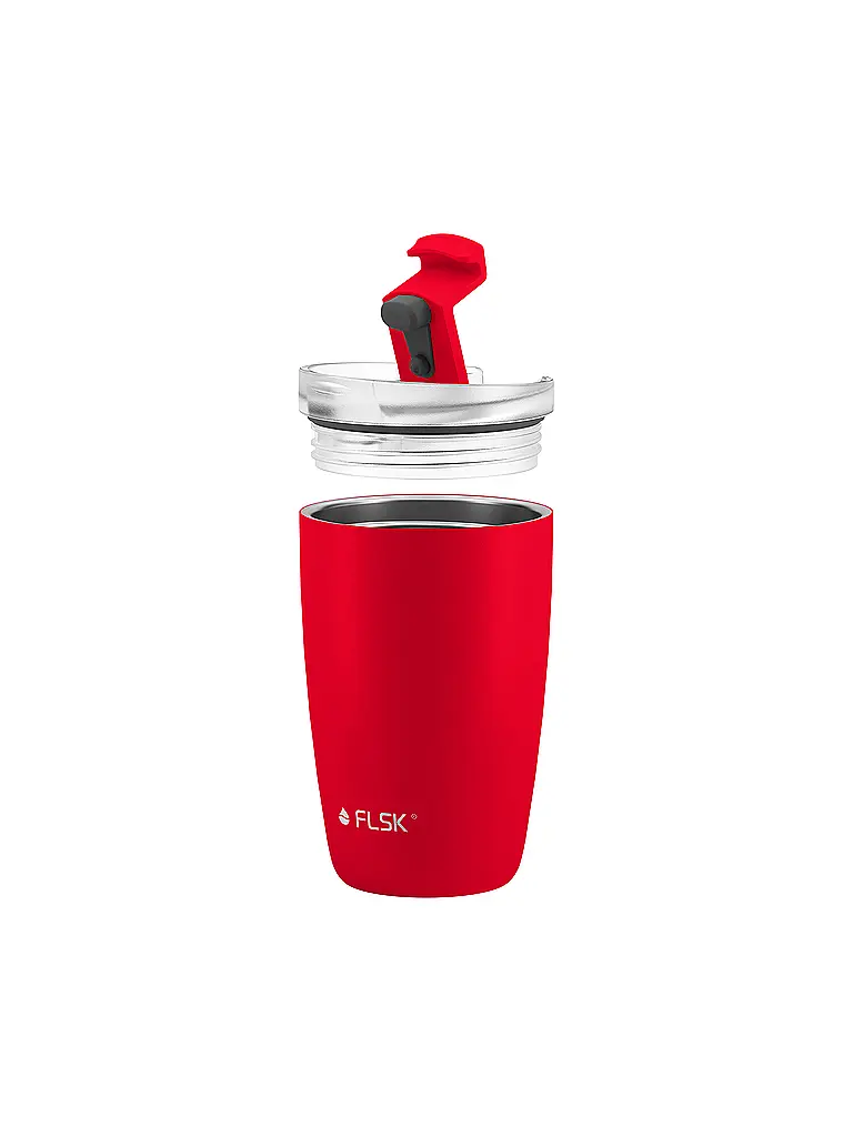 FLSK | Tazza termica - Tazza thermos CUP da asporto per caffè 0,35 l in acciaio inox rosso | Rosso