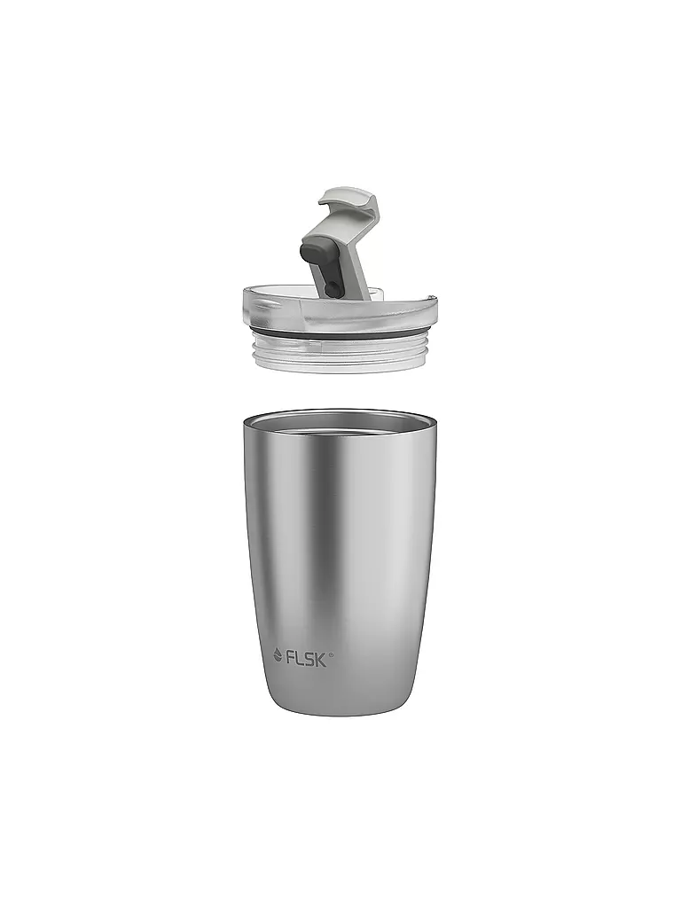 FLSK | Tazza termica - Tazza thermos CUP per caffè da asporto 0,35l Acciaio inossidabile | Argento