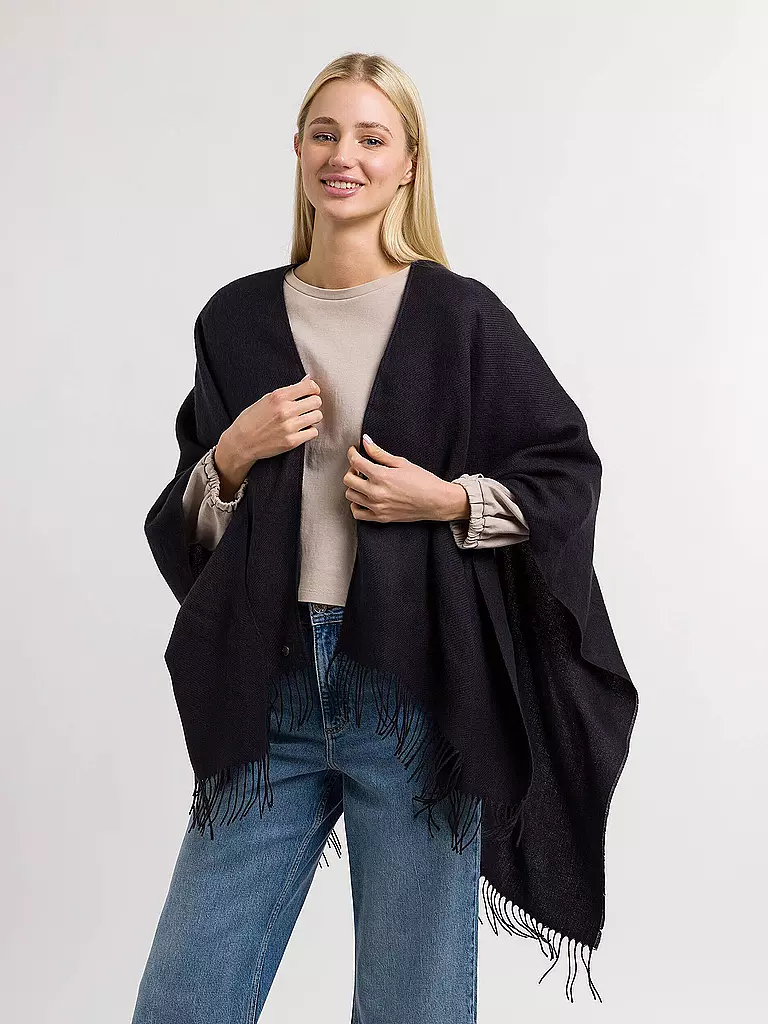 FRAAS | Poncho - Cape RUANA | Blu scuro