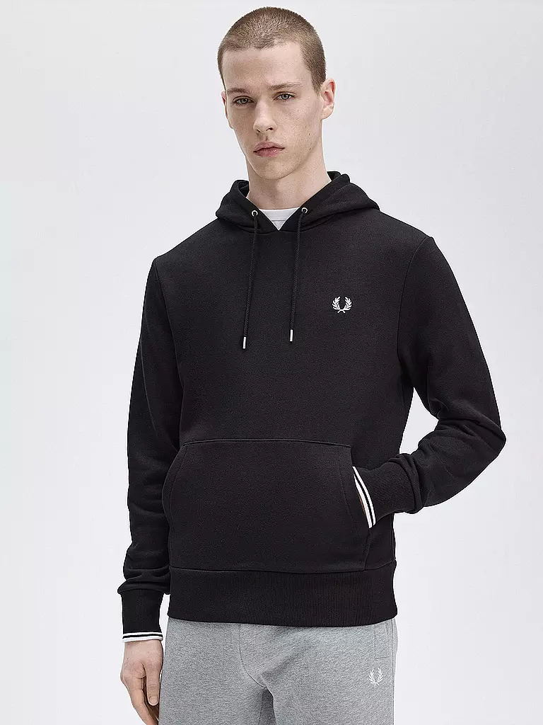 FRED PERRY | Felpa con cappuccio - Hoodie | Nero