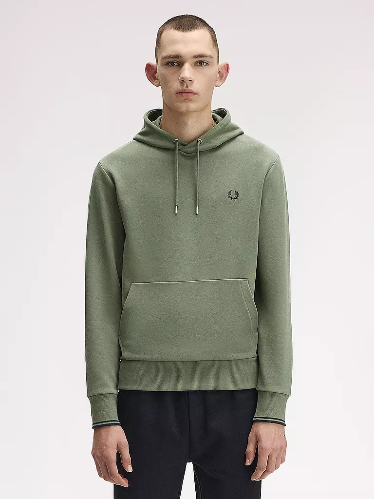 FRED PERRY | Felpa con cappuccio - Hoodie | Oliva