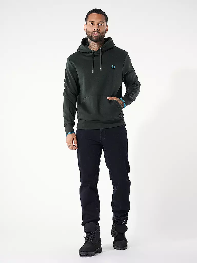 FRED PERRY | Kapuzenpullover - Hoodie | Verde scuro