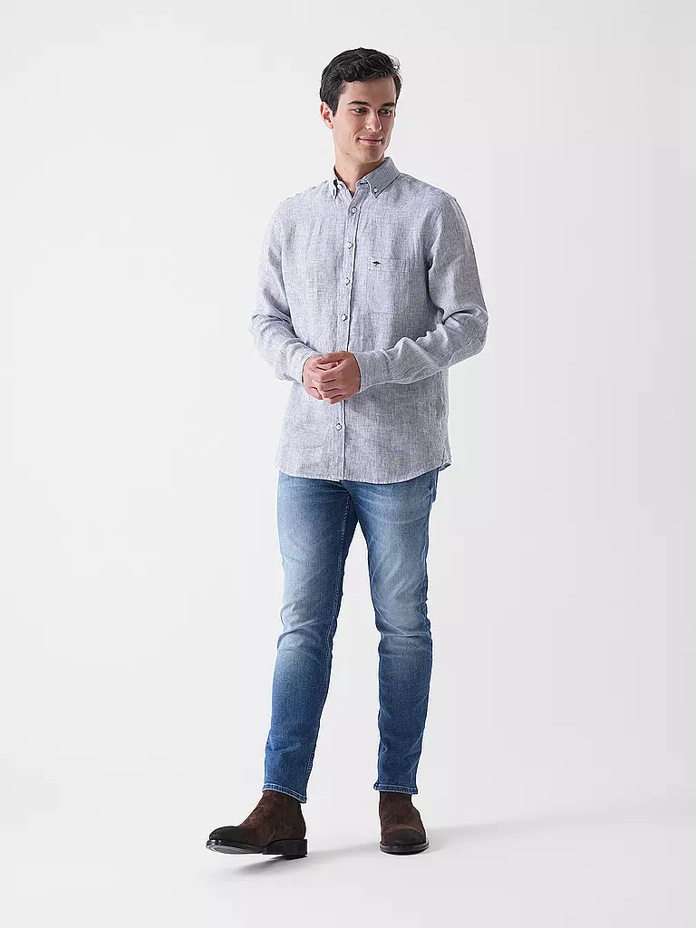 FYNCH-HATTON | Camicia di lino casual fit | Blu