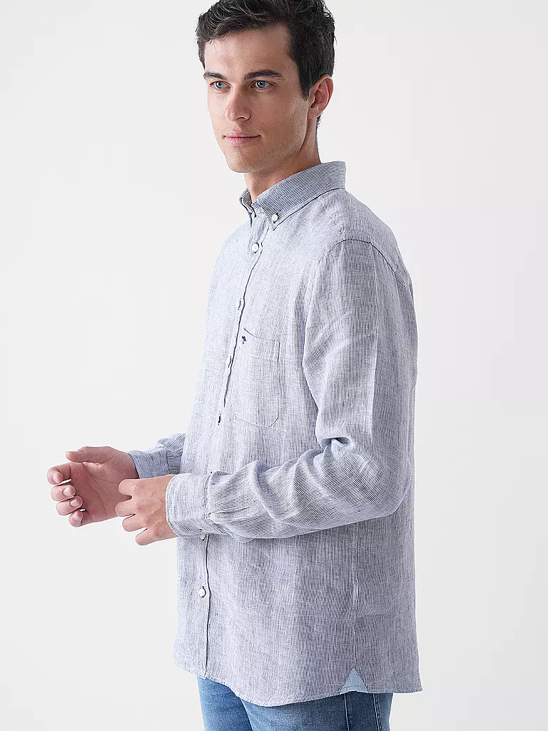 FYNCH-HATTON | Camicia di lino casual fit | Blu