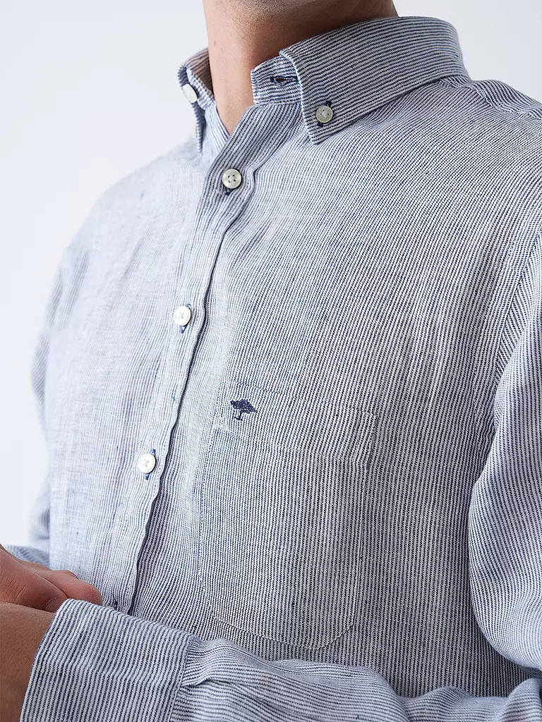 FYNCH-HATTON | Camicia di lino casual fit | Blu