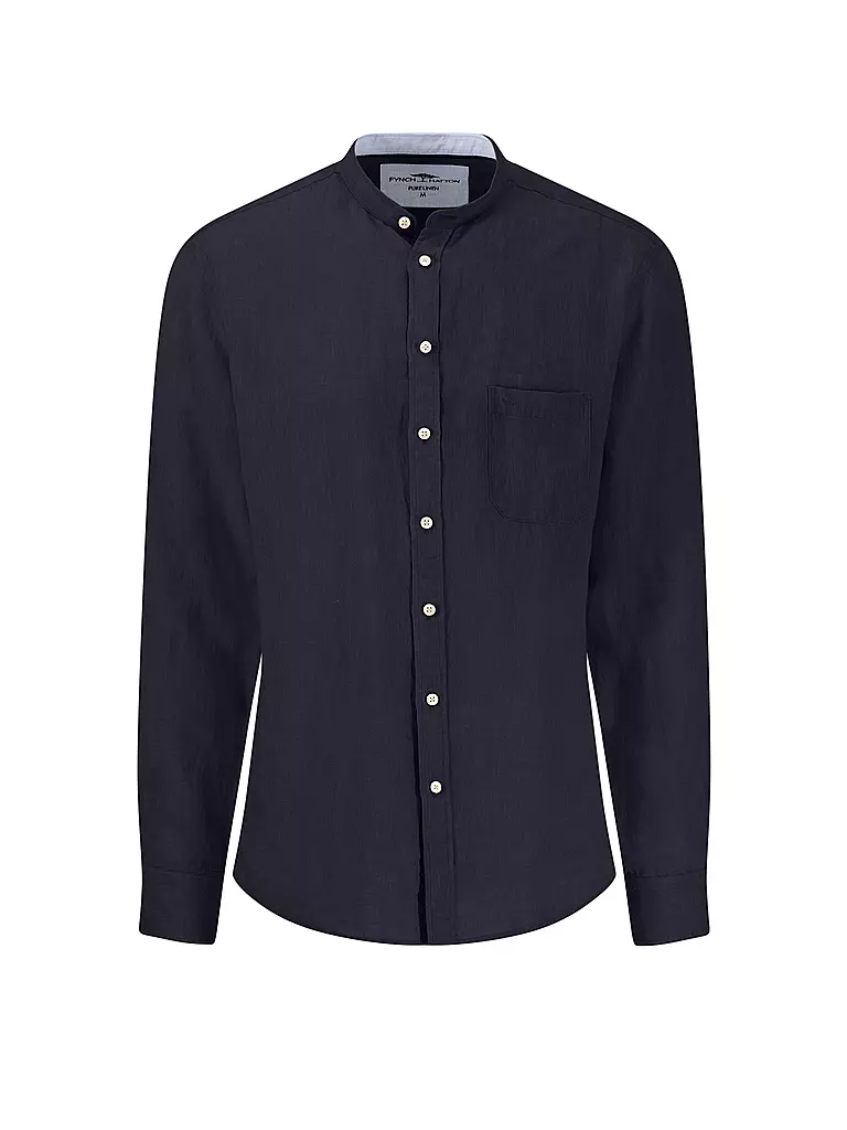 FYNCH-HATTON | Camicia di lino vestibilità casual | Blu scuro