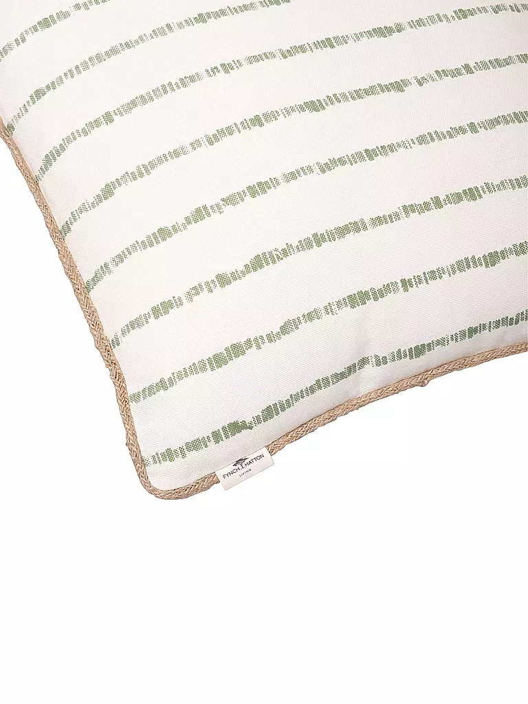 FYNCH-HATTON | Cuscino imbottito KARIAMA 40x40cm Verde Foglia a Righe | Verde scuro