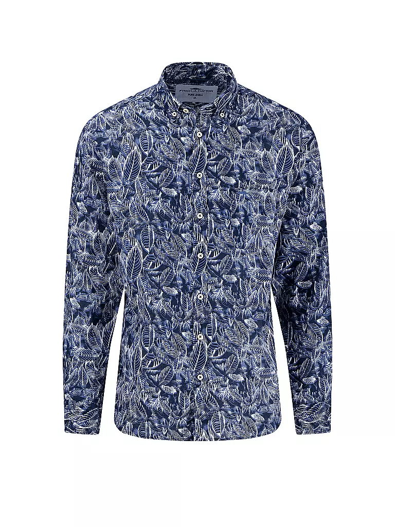 FYNCH-HATTON | Leinenhemd Casual Fit | Blu scuro