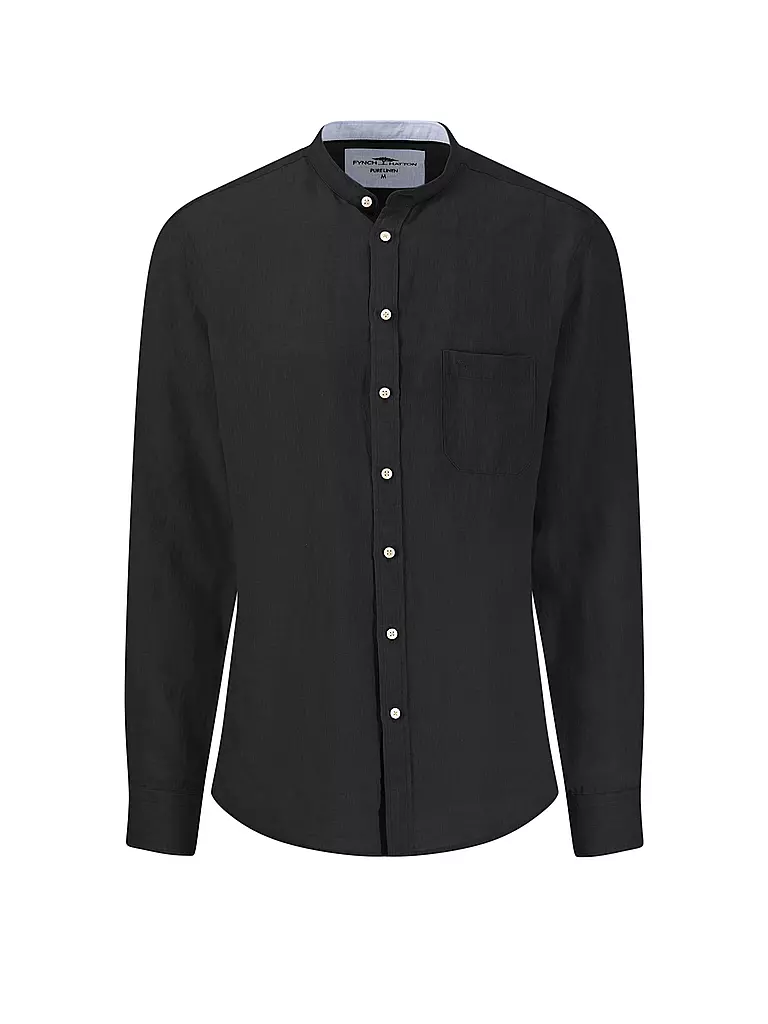 FYNCH-HATTON | Leinenhemd Casual Fit | Nero