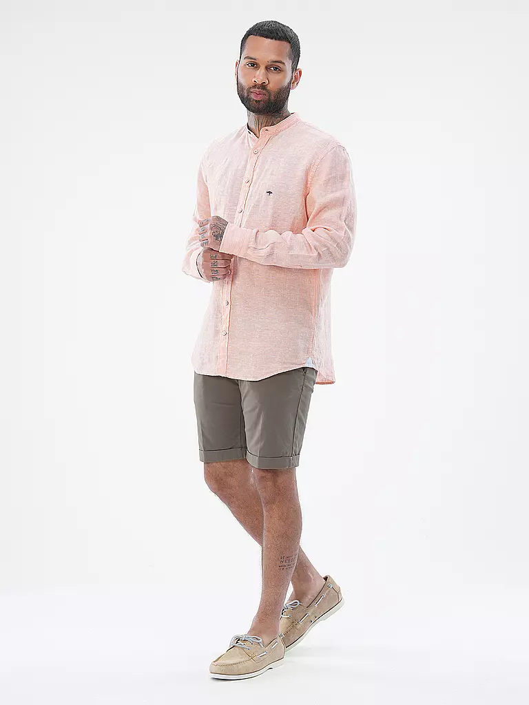 FYNCH-HATTON | Leinenhemd Casual Fit | Arancione