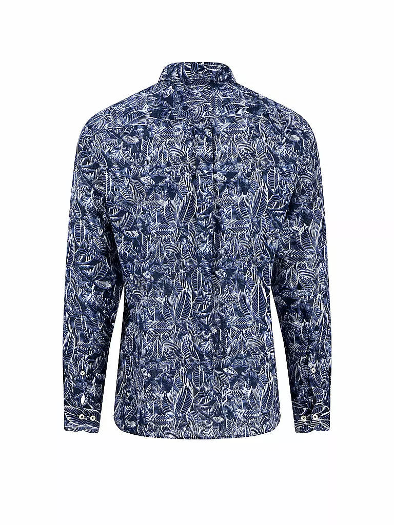 FYNCH-HATTON | Leinenhemd Casual Fit | Blu scuro