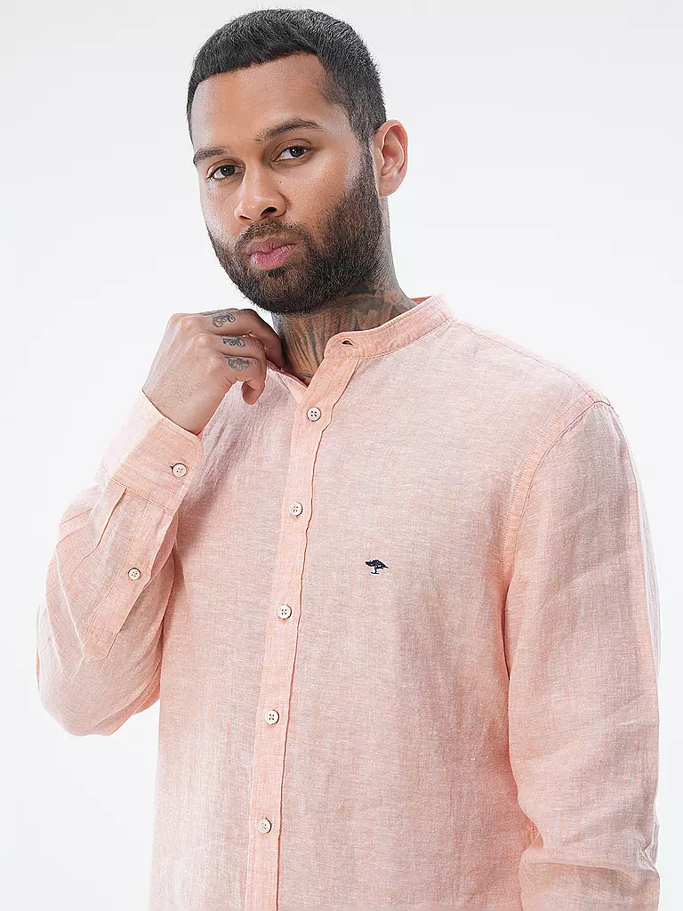 FYNCH-HATTON | Leinenhemd Casual Fit | Arancione