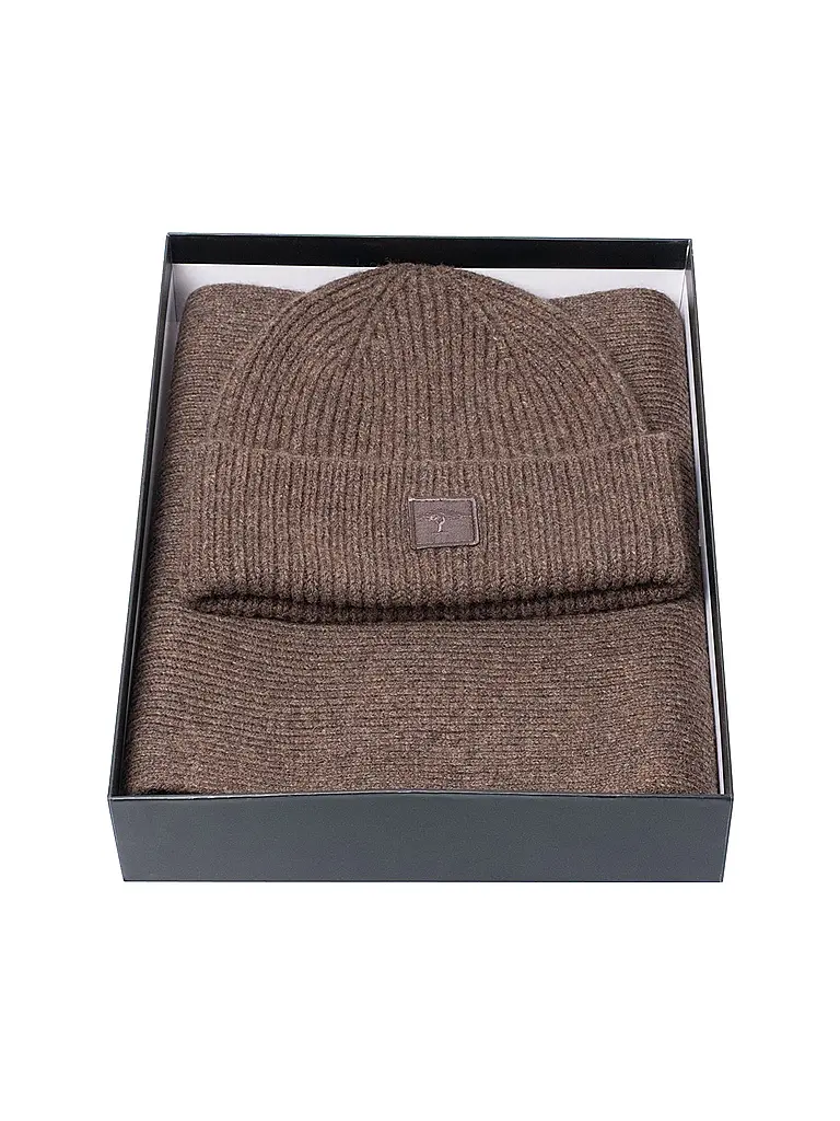 FYNCH-HATTON | Set 2 pezzi berretto e sciarpa | Marrone