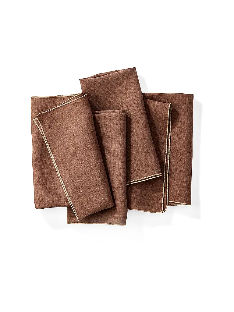 FYNCH-HATTON | Set di 4 tovaglioli di lino LUMO Walnut | Marrone chiaro