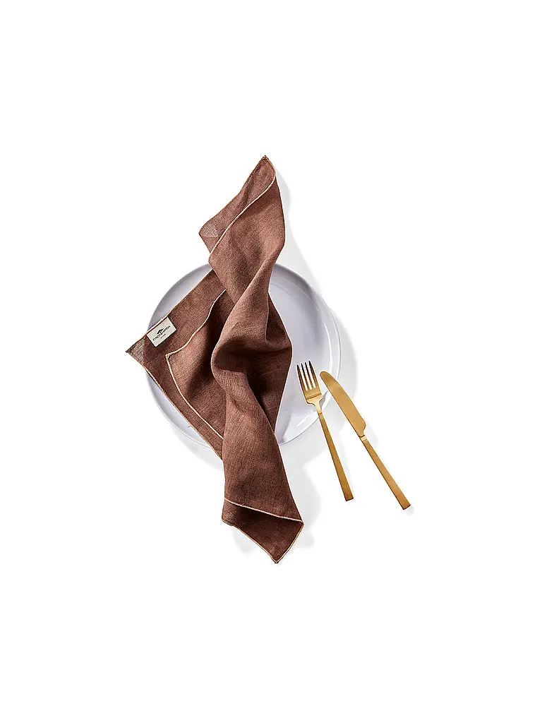 FYNCH-HATTON | Set di 4 tovaglioli di lino LUMO Walnut | Marrone chiaro