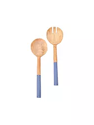 FYNCH-HATTON | Set di posate da insalata 2 pz. KISHA Lemon Stripe | Blu chiaro
