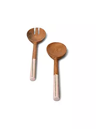 FYNCH-HATTON | Set di posate da insalata 2 pz. KISHA Lemon Stripe | Verde scuro