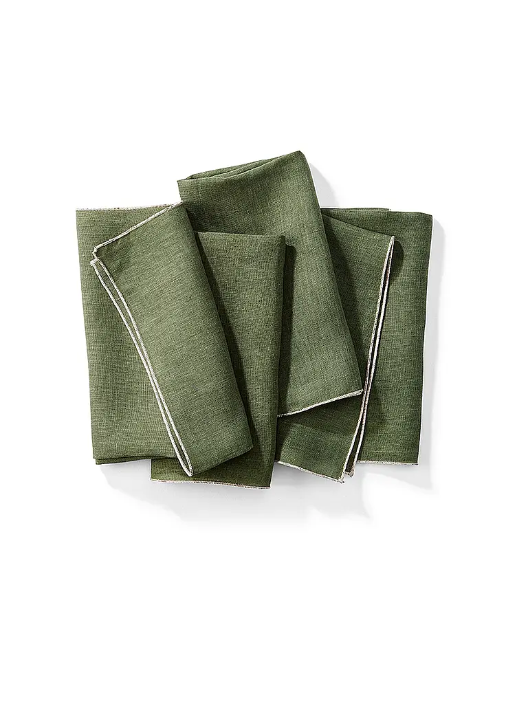 FYNCH-HATTON | Tovaglioli di lino set da 4 LUMO Kale | Verde scuro